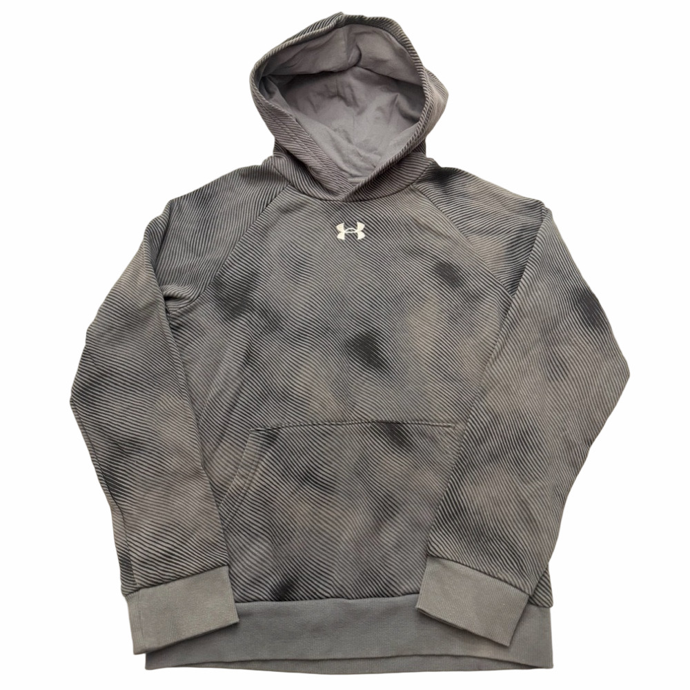 Under Armour Gray Black Child Boy Youth Large Pullover Athletic Sporty Hoodie